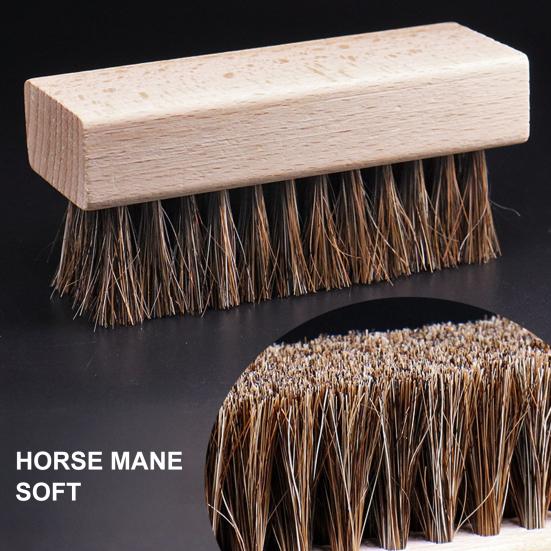 Cleaning Brush with Firm Grip Dry Wet Cleaning Soft Natural Bristles Multifunctional Square Beech Wood Design Cleaning Scrubber