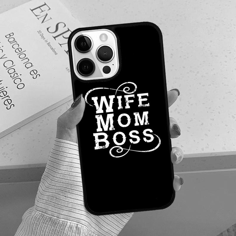 Wife Mom Boss Quotes Phone Case cover For iPhone 17 Air 15 16 16e 14 13 Pro Max Coque 12 11 Pro Max For Apple PLUS fundas