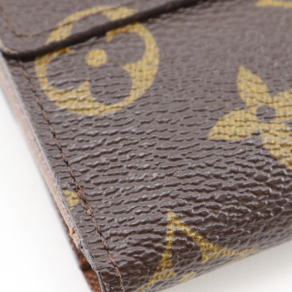 LOUIS VUITTON Porto Monevier Cartes Crdit Bi-Fold Wallet M61652 Double Sided Brown Monogram canvas unisex Used