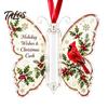 Acrylic Holiday Hanging Decor Butterfly Cash Gift Ornament, Christmas Money Holder with Tree Tags Festive Print, Pendant for Surprise Giving, Keepsake