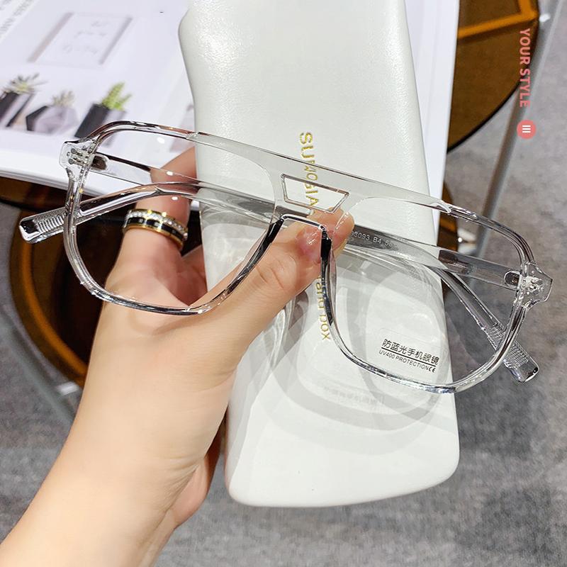 

Square Double Briges Anti Blue Light Glasses Men Blue Light Blocking Glasses Women Eyeglasses Frame Optical Eyewear Computer