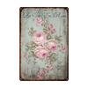 Flowers Metal Tin Sign Retro Plates Rose Peony Lavender Art Plaque Vintage Poster Garden Room Home Wall Decor Gift