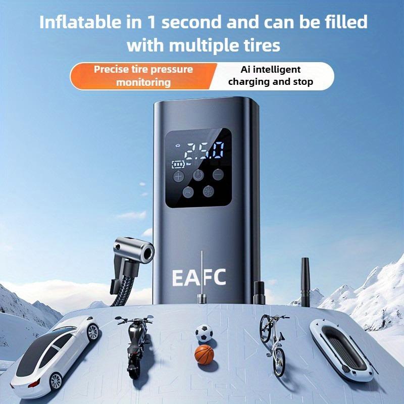 EAFC 150PSI Portable Tire Inflator Air Compressor, Portable Air Pump for Car Tires, with Digital Pressure Gauge LED Light for Car, Bike, Motorcycle
