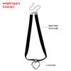 trendy black ribbon neck chain hollow love necklace, dark dance collarbone chain