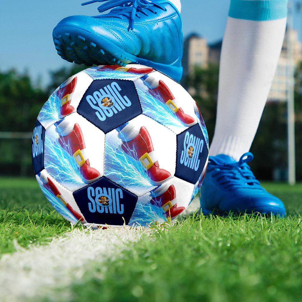 1pc Sonic the Hedgehog Soccer Ball Size 5 Indoor Soccer Ball Fashion Colorful Backyard Game - Great For Sports Fans Gift HE42