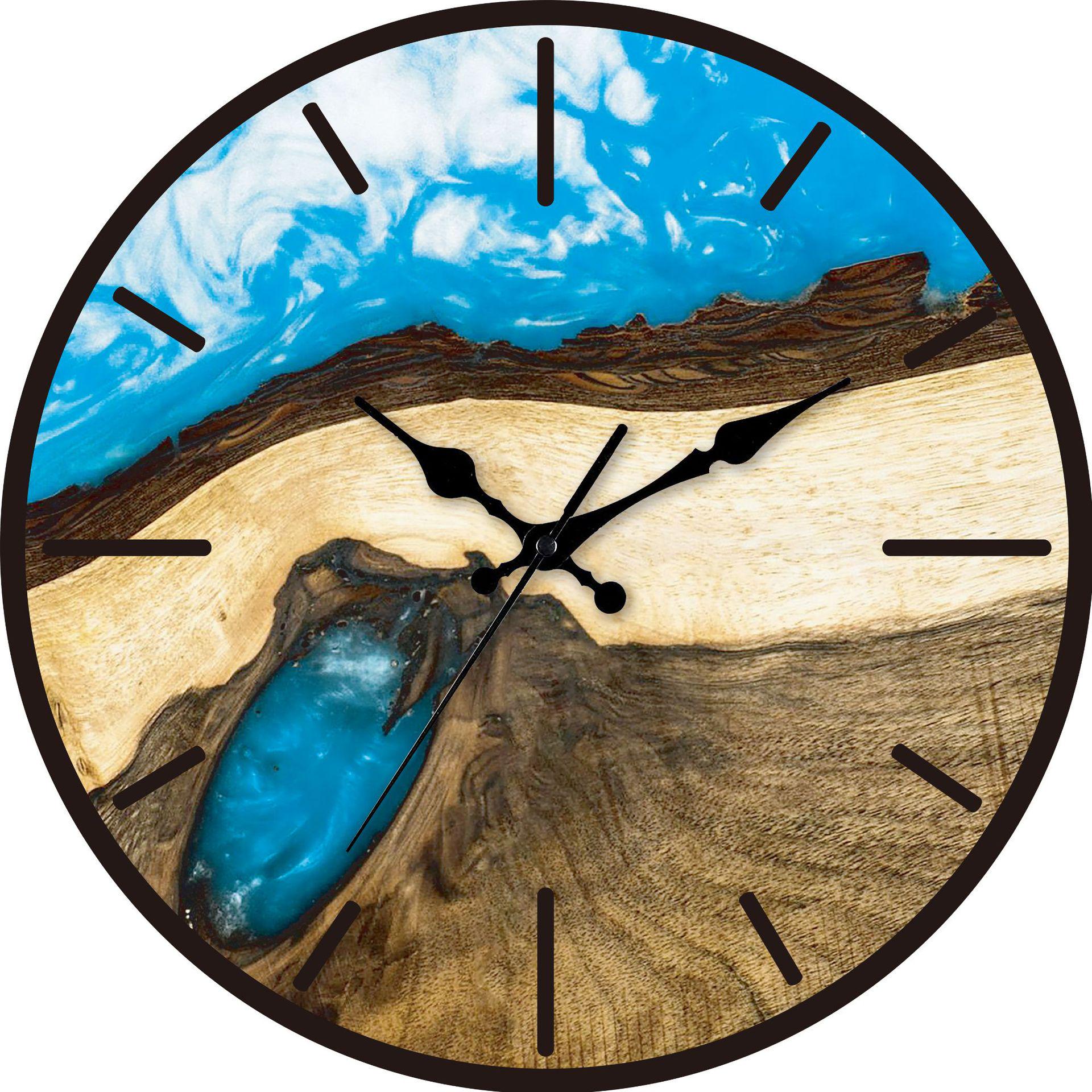Скандинавские минималистичные акриловые бесшумные настенные часы с текстурой дерева для декора гостиной