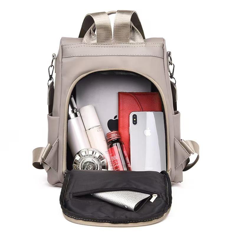 Anti-theft backpack women's new fashion nylon cloth large capacity backpack leisure travel simple schoolbag