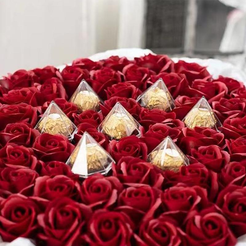 10 stk Gjennomsiktig Mini Sjokoladeeskeholder Plast Trøffel Godteri Emballasje Valentinsdagsgaveeske Bryllupsfest Dekorasjonsrekvisitter