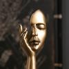 European Minimalist Abstract Facial Sculpture Resin Art Decor Handmade Contemporary Figurine Statue for Home Office Living Room