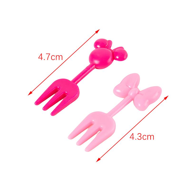 10ks Mini kreslený film Vidlička na ovoce Dětská Svačina Dort Dezert Párátko Bento Obědy Party Dekorace Vidlička na ovoce