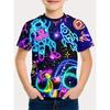 Children's Color Astronaut 3D Digital Printing Summer Boys' Comfortable Casual Versatile Short-Sleeved T-Shirt Shirt Random Colo