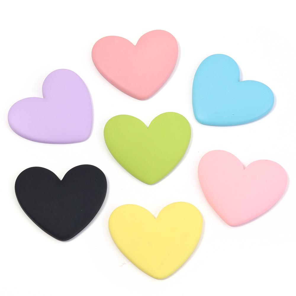 10pcs/lot Colorful Cute Flatback Resin Heart Cabochons DIY Handmade Headwear Hairpin Decoration Jewelry Making Accessories