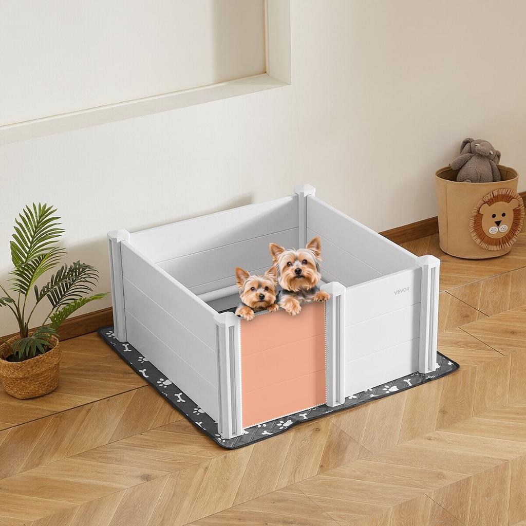 Dog Whelping Box 38.6x38.6x18.1 inch Door Height Adjustable for Medium Dog