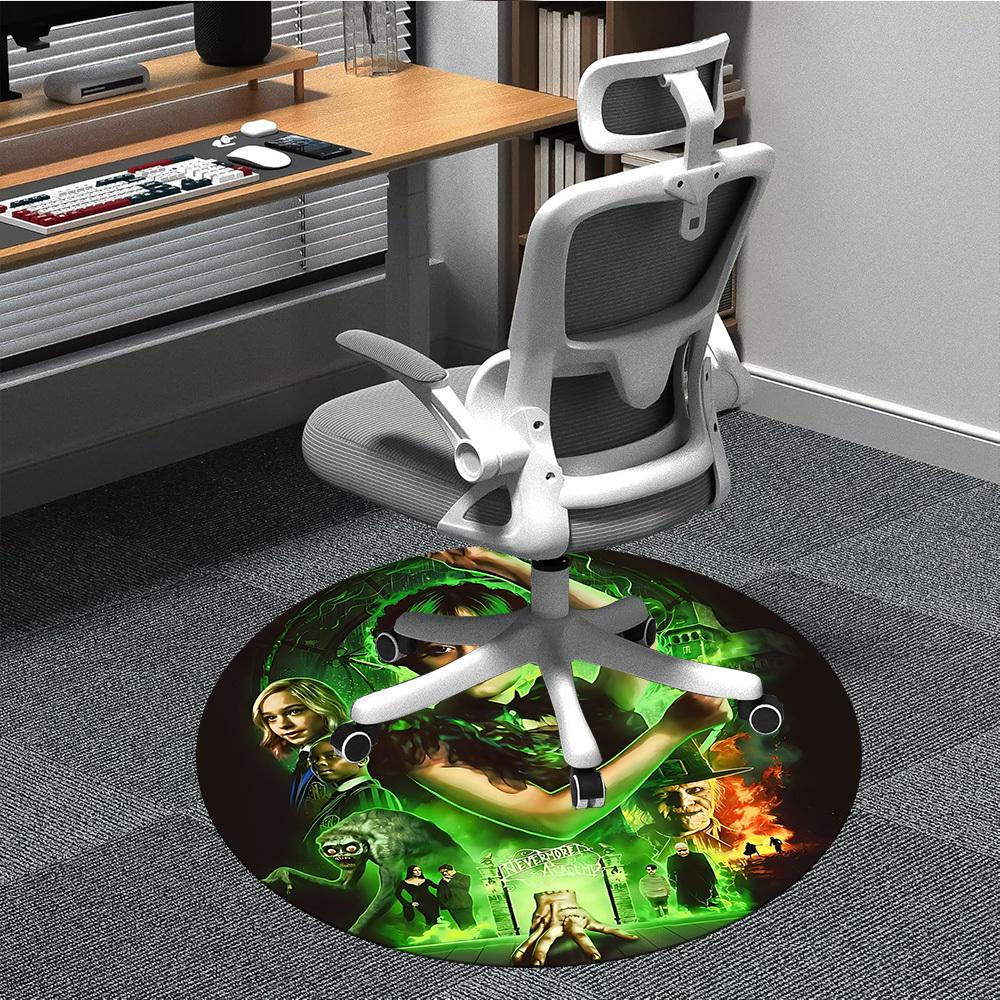 

1PC Wednesday Addams Office Round Rug Perfect for Office Non-Slip Backing, Decorative Floor Mat yy250916047 80cm by 80cm
