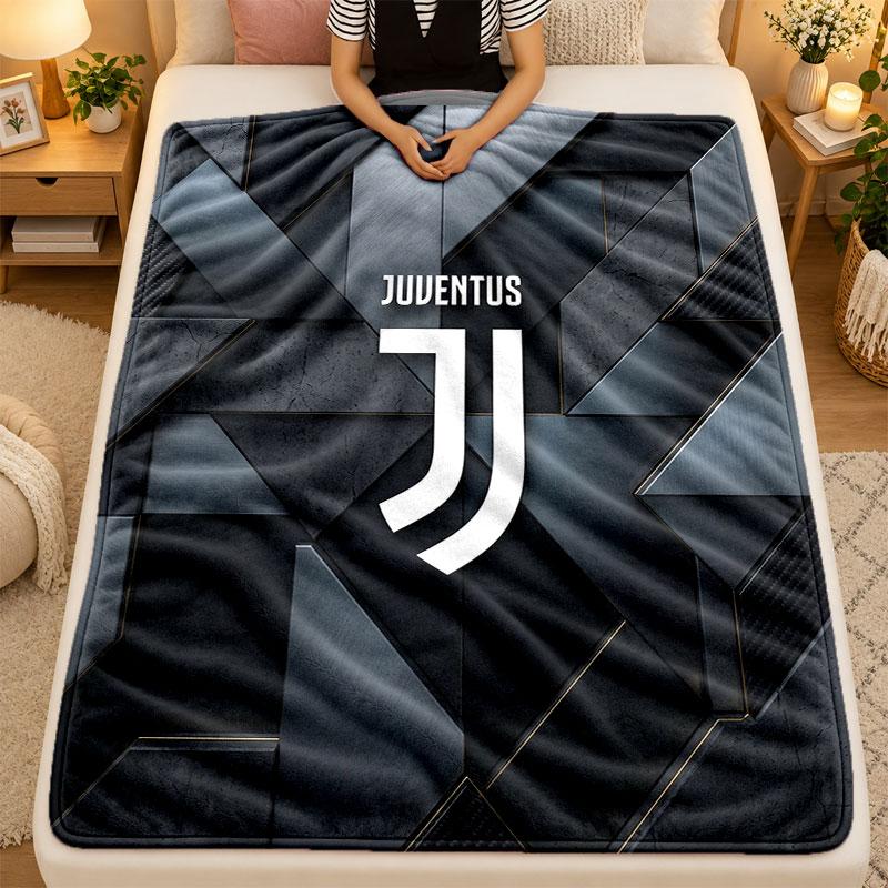 Flanelinis pledas Juventus FC Šiltas minkštas pledas naudojimui patalpoje ant sofos, lovos, svetainėje