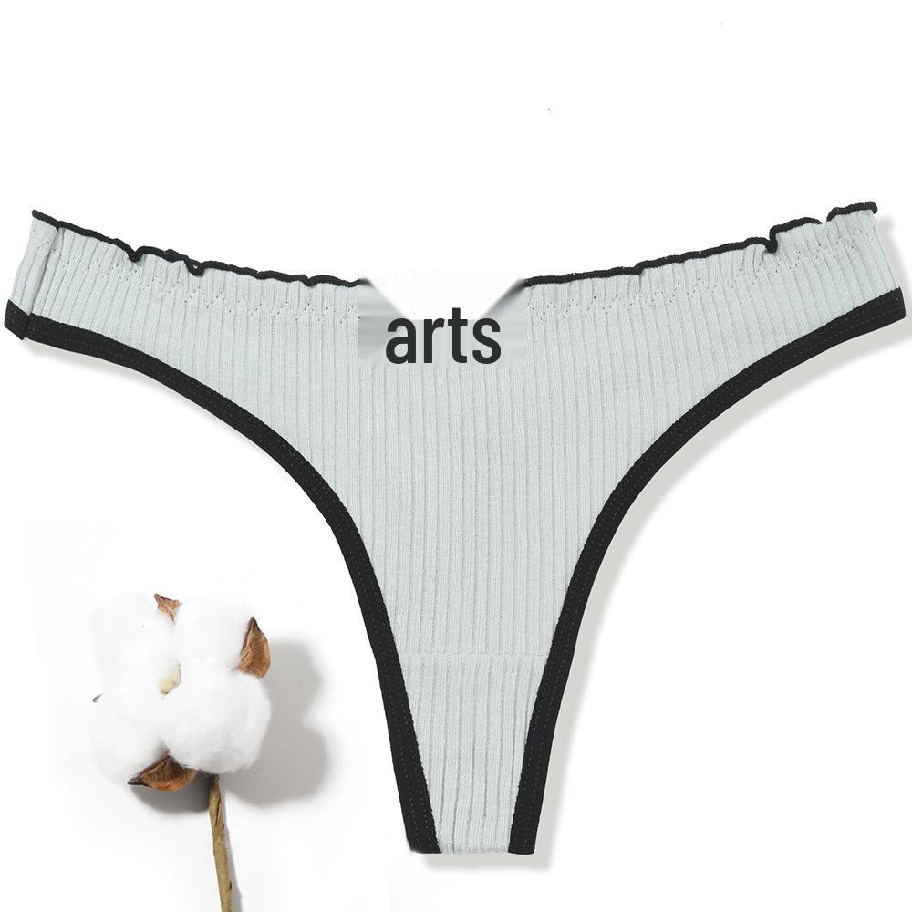 European-Size Women's Seamless Cotton Thong - Sexy Low-Rise T-Back Underwear