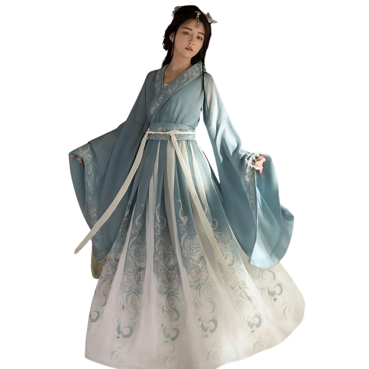 

[monoii] Orihime Kimono Cosplay Halloween Japanese Clothing Otohime Costume Hakama Outfit (M)