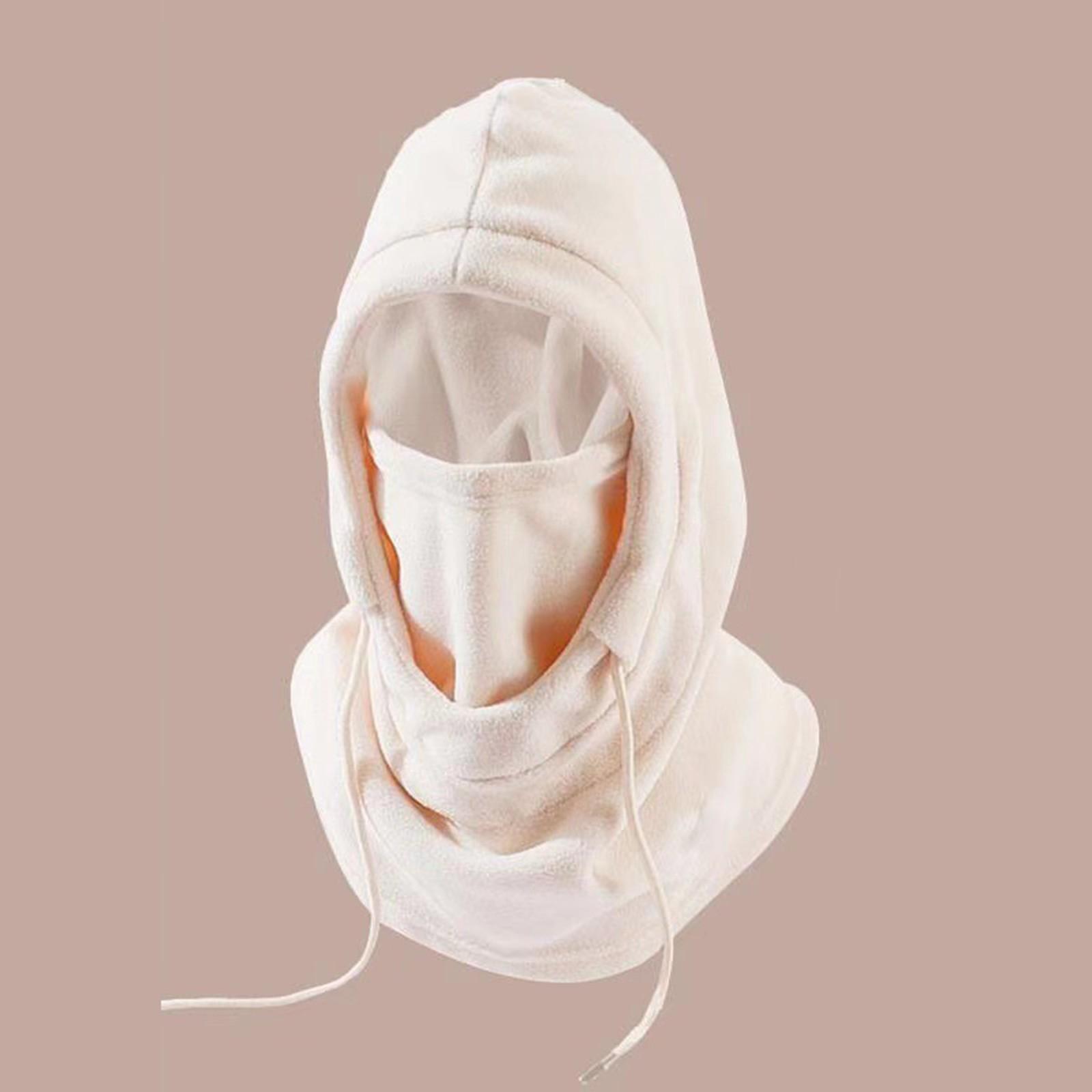 

Зимняя ветрозащитная шапка для езды на велосипеде, мужская и женская лыжная маска, защита шеи, цельная шапка One Size бежевый