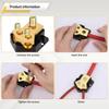 2Pcs 2 Way Car Power Distribution Amp Block Car Audio Power Wire Splitter 0/2/4 Gauge In 4/6/8 Gauge Out Durable Amplifier Power
