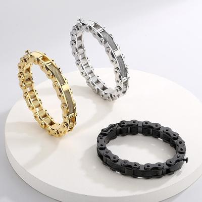Uhrenkette Modearmband Hip Hop Vakuumgalvanik Trendy Herren Fahrradkette Titanstahlarmband