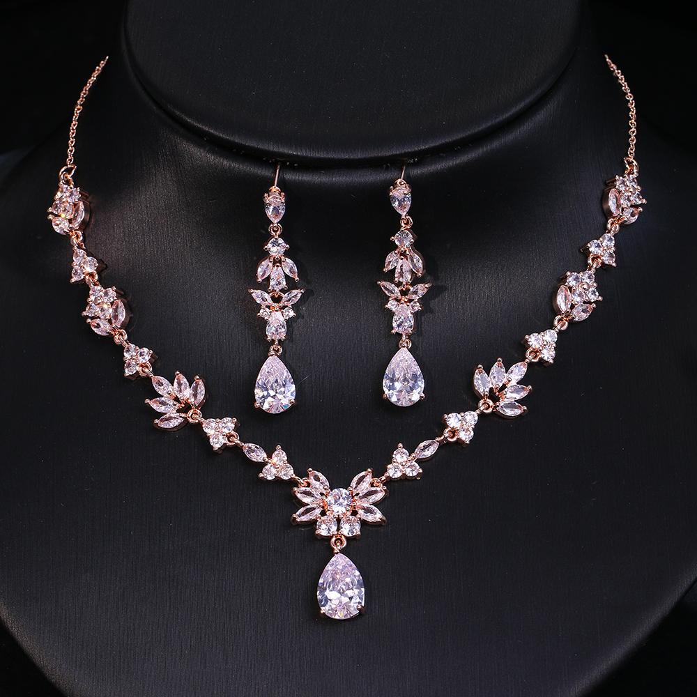 Emmaya Fashion Statement Wedding Party Classical Waterdrop Shape Delicate Jewelry Set for Women&Girls Fascinating  Fancy Gift