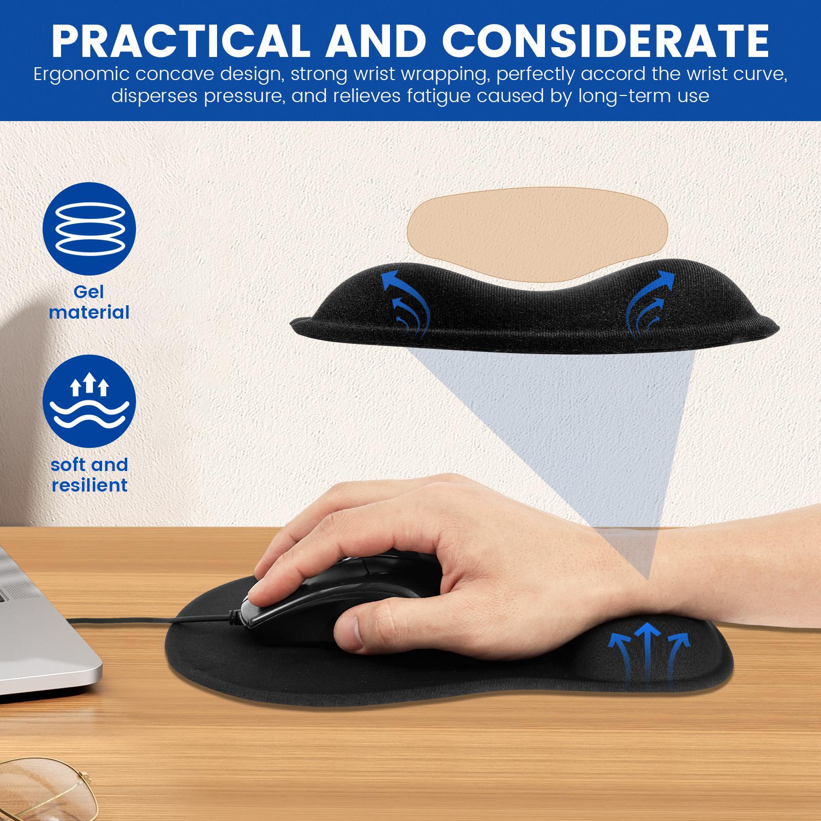 Ergonomic Mouse Pad with Wrist Rest Support Non Slip Mousepad with Gel Wrist Rest Holder Relieve Wrist Pain Carpal Tunnel Pad