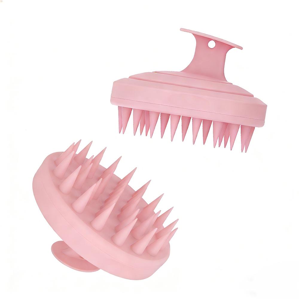Handheld Silicone Scalp Massager Brush with Soft Bristles