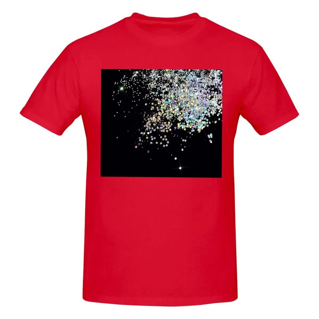 100 Cotton Black And Holographic Sparkle Tshirt Unisexs Funny Oversized T Shirt Unisex Round Neck Summer Shirts Tops S6xl