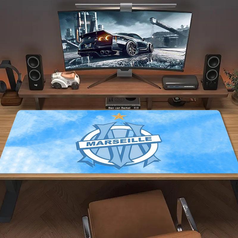 Olympique De Marseille Print Cushion Non-slip Laptop Tablet Big Mousepad XXL Mat Mini PC Playmat With Lock Edge