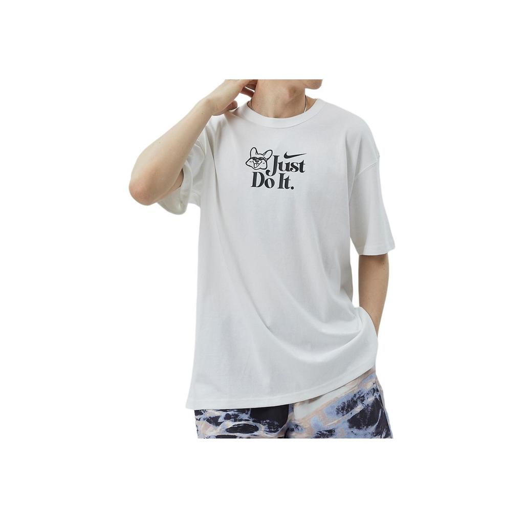 Nike Alphabet Print Crew Neck Sports Tee Men Tops White FV1129-100