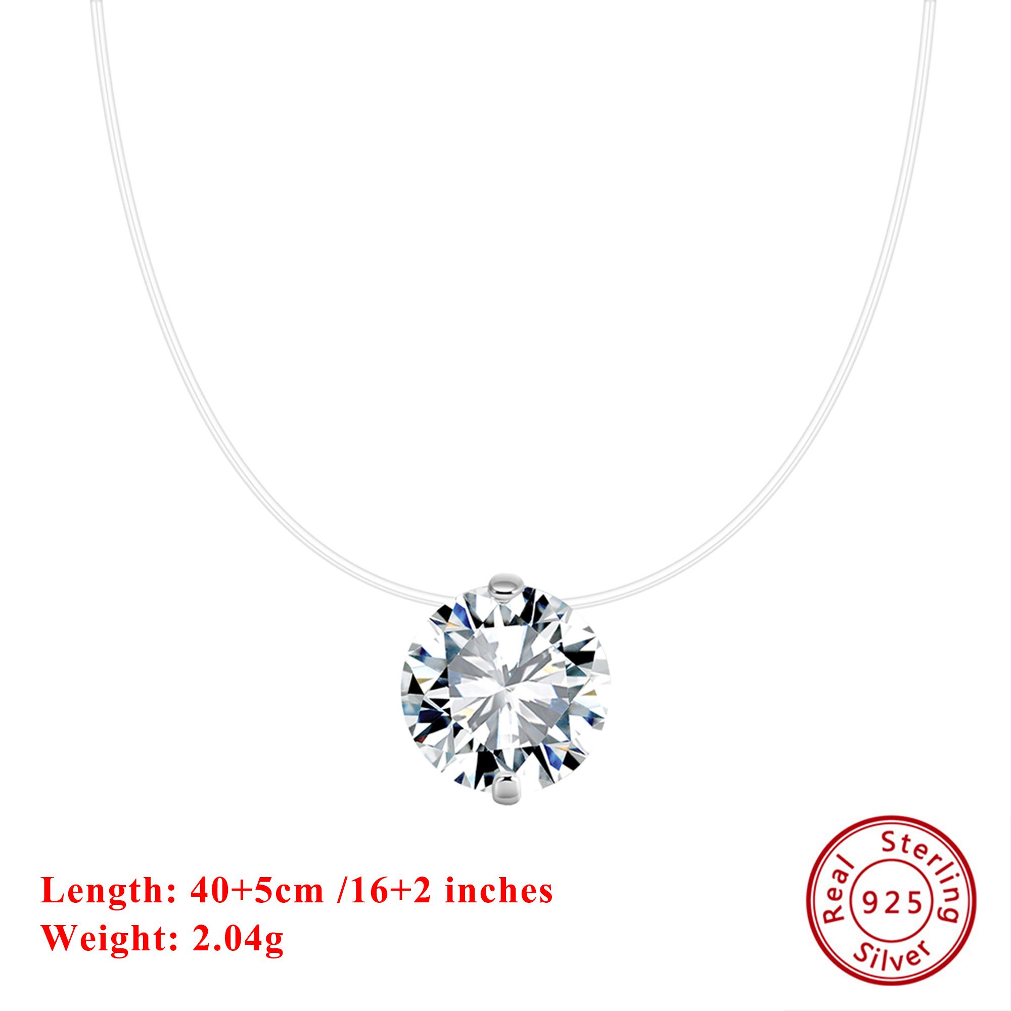 

EFFIE QUEEN Enchanting 925 Sterling Silver Necklace Featuring a Luxurious Round-Shaped Zirconia Pendant, Exquisite Jewelry LZN31 срібний