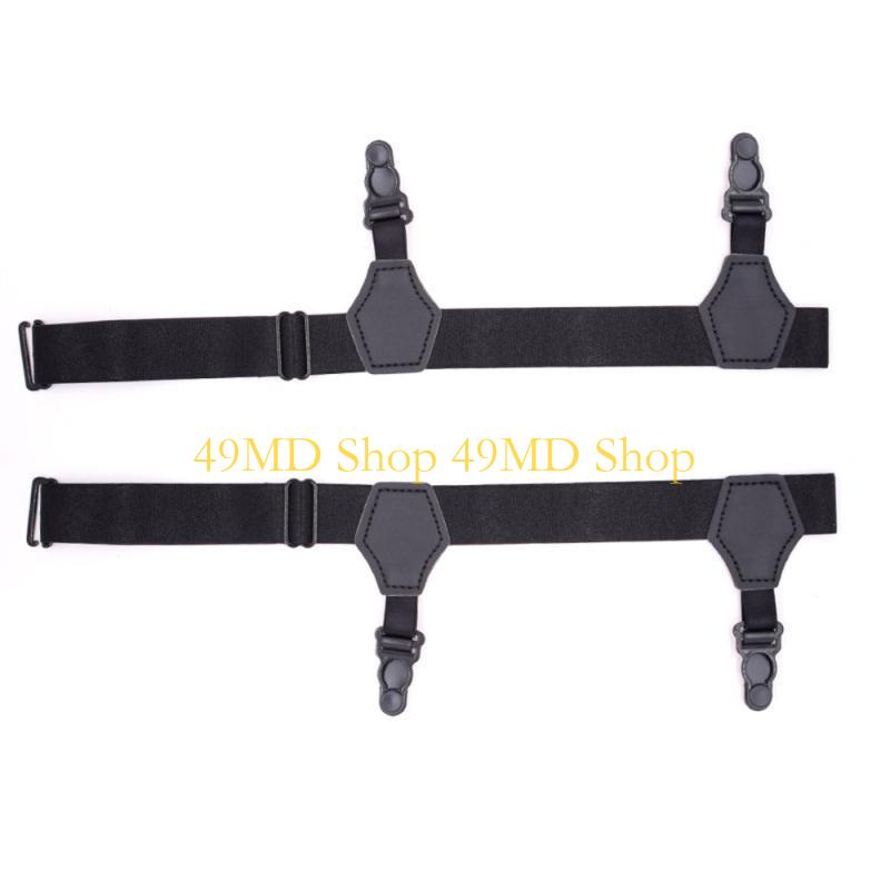 49MD 2Pcs/Set Unisex Socks Garters Belt Suspenders Adjustable Non-slip Double Clips