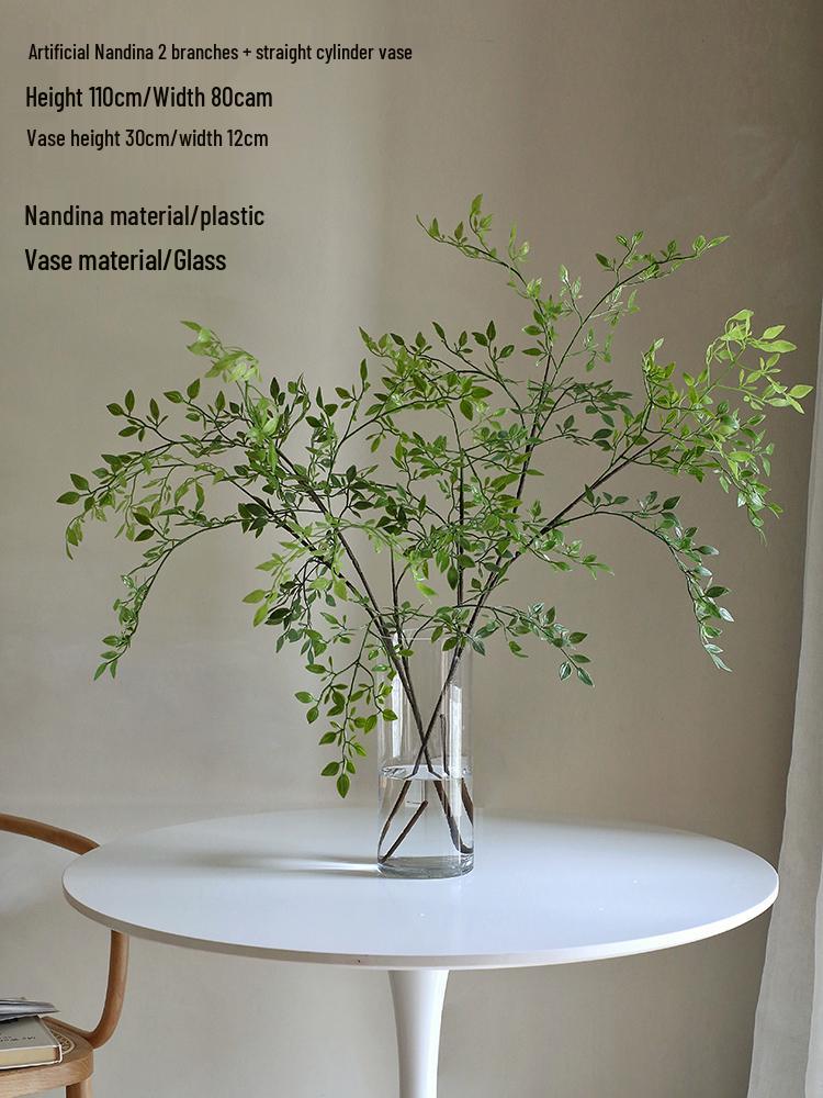 Nandina Green Artificial Flower Arrangement - Decorative Living Room Ornaments