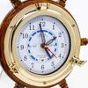 14" Authentic Nautical Time Tide Clock Porthole Ship Wheel | Navy Pirate's Gift & Decor | Nagina D6-2UX1-VEAG