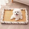 Square Summer Cooling Sleeping Dog Bed for Large Dog Cushion Spring Breathable Antislip Cat Bed Bamboo Cat Mat Pet Bed for Dog