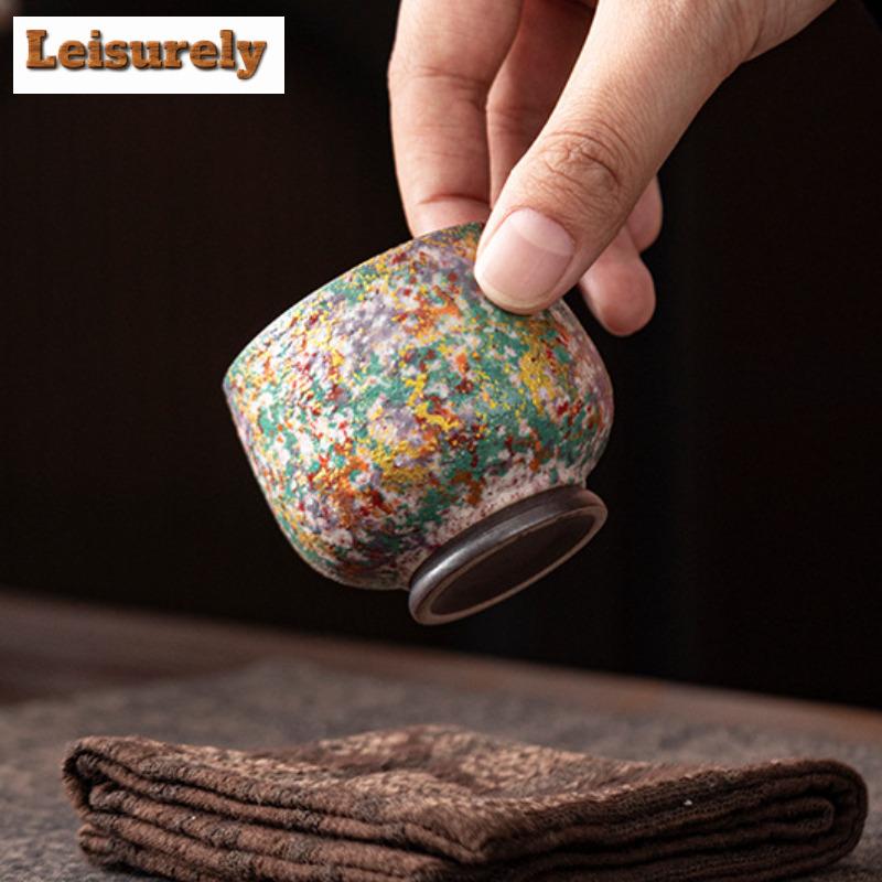 Rock Painting Time Teacup Luxury Tea Bowl Tea Cup Set Tea-tasting Smelling Cup Jianzhan Master Cups Dahongpao Teaware Supplies