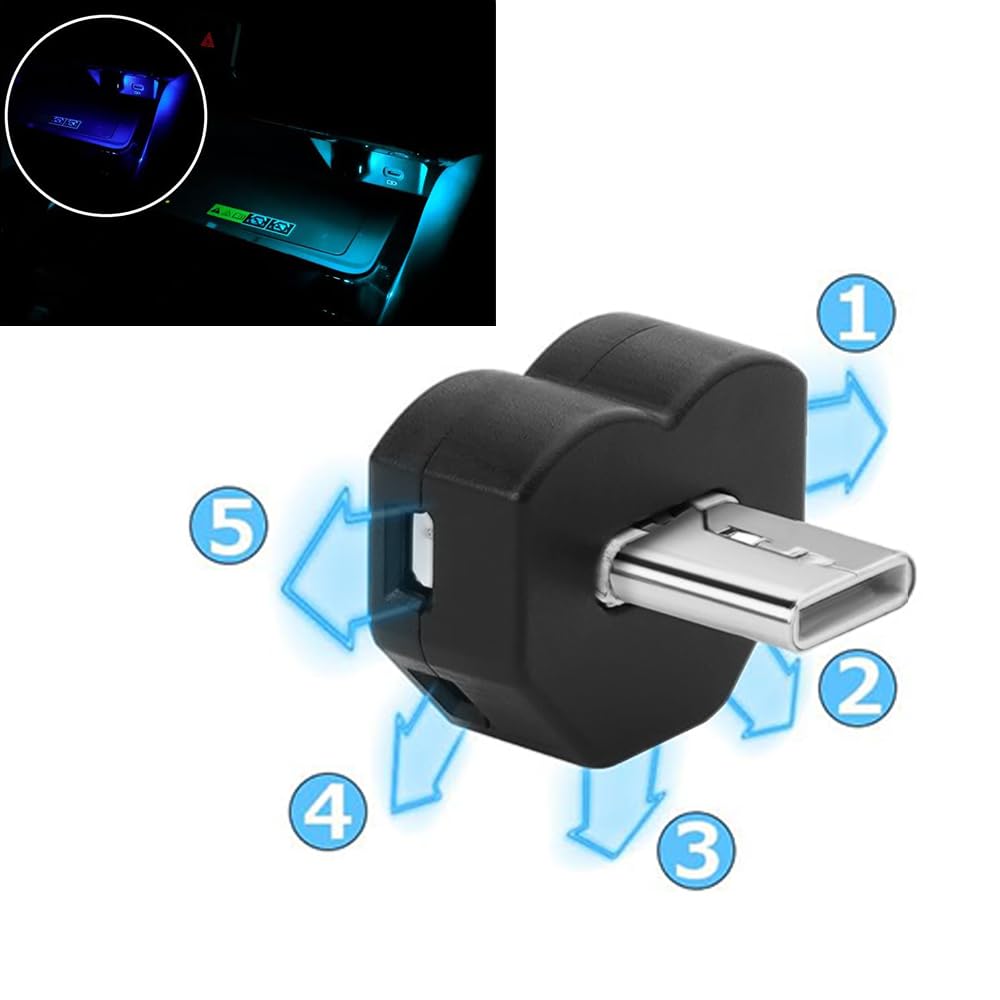 [DFsucces] LED Light 8 Colors USB Car Atmosphere Light Illumination Memory Function Automatic Lighting RGB USB Power Supply Dimming Function Ambi