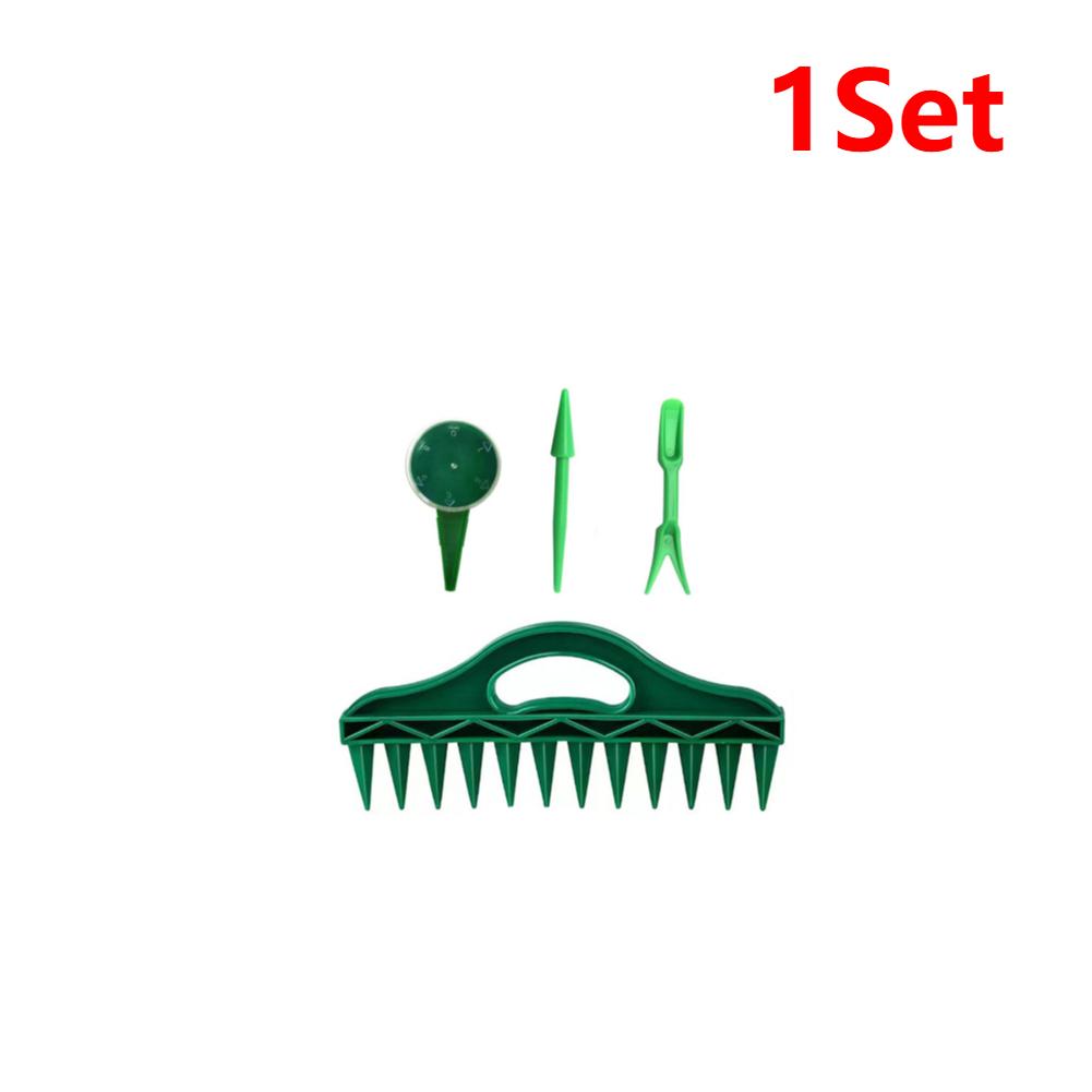 1-3Set 12 Holes Soil Digger Planter with Seedling Extractor Garden Seed Spacer Tool Garden Seeder Seeding Puncher for Garden