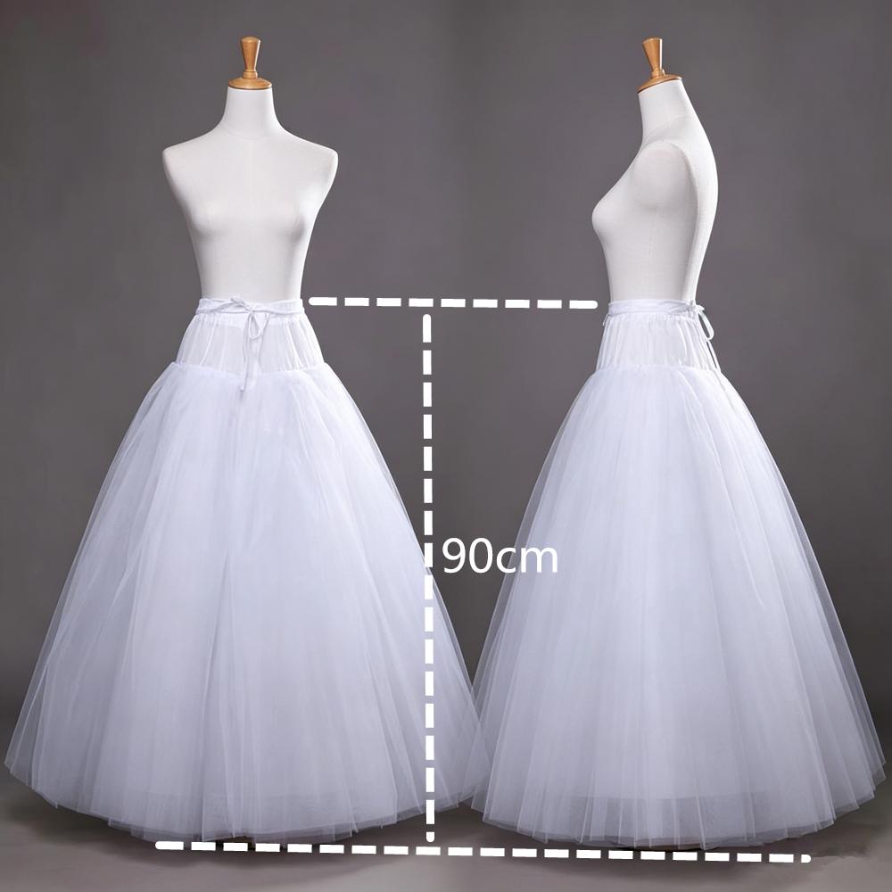 White 4-layers Design No Hoop Petticoat Fluffy Wedding Dress Crinoline Bridal Ball Gown Underskirt Ladies Lined Skirt Party Dress Role-playing Lining