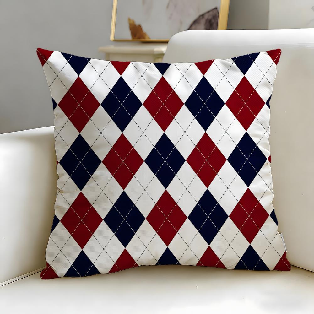 Stripes intersecting Cushion Cover Soft  EasyWash Pillow Case  Versatile for Couch Bed Travel and Office
