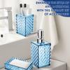 4Pcs Bathroom Accessories Sets Lotion Dispenser Pump Bottle Toothbrush Holder Mouthwash Cup Soap Dish Clear Diamond Pattern