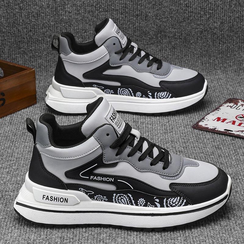 Men's shoes spring new high-top fashion versatile casual shoes men's thick-soled non-slip sneakers