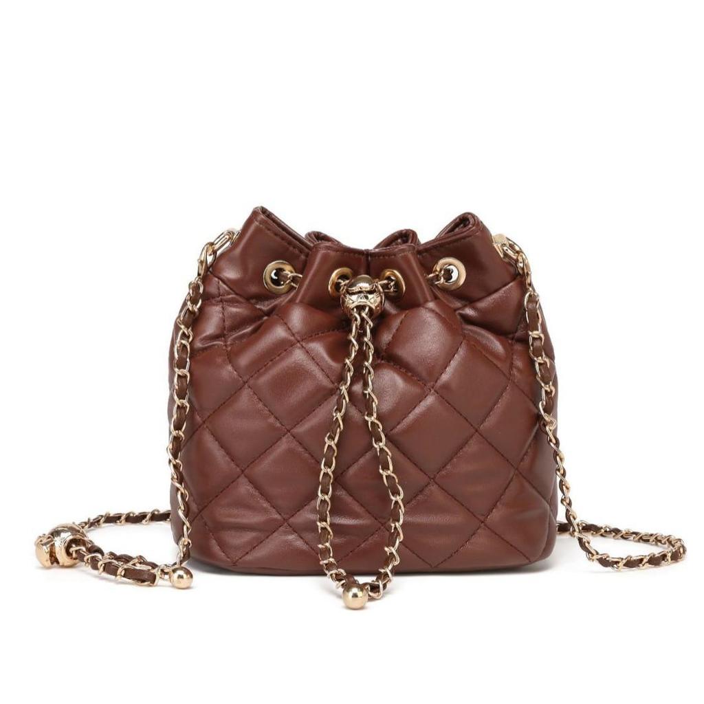 2024 Argyle Chain Crossbody: Luxurious Small Round Bucket Bag for Women