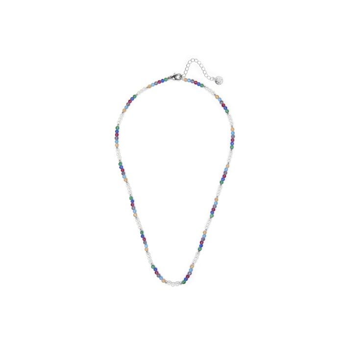 Collier - LUXENTER - Sury - Cristal multicolore - Finition rhodiée - Longueur 42 cm