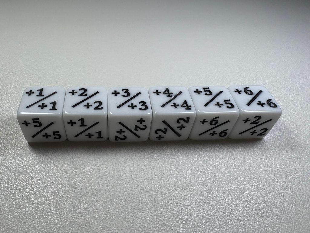 16mm Acrylic Dice for Adding and Subtracting 1-6 in Board Games and Educational Role-Playing