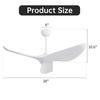 Ventilateur de Plafond 38 Pouces sans Lumière, Ventilateurs de Plafond Modernes Intérieur Extérieur avec Moteur à Courant Continu Télécommande pour Chambre, Salon