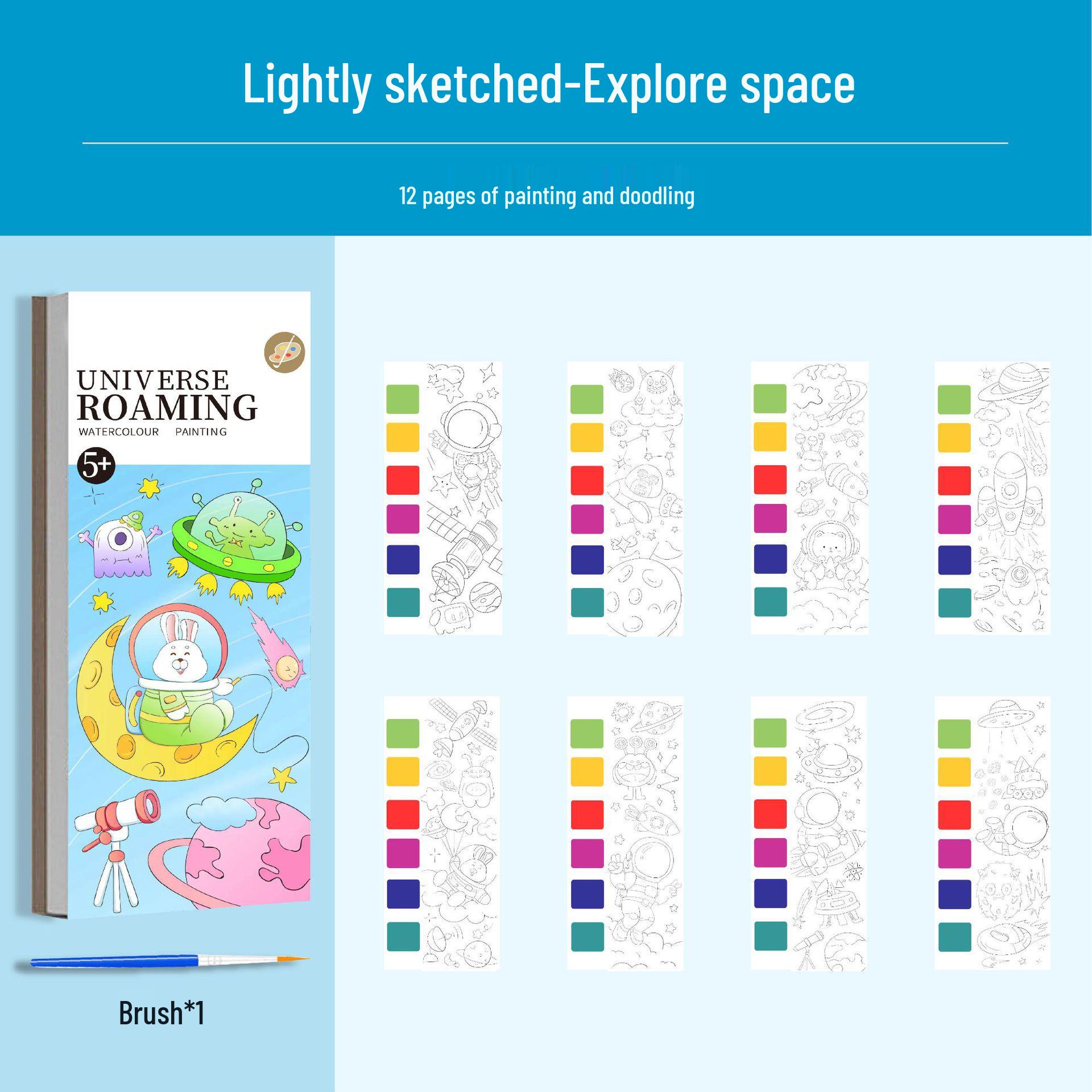 

Детский блокнот для гуаши и акварели: Детский сад Искусство и Книжка-раскраска