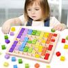 Wooden Multiplication Table Puzzle Educational Math Toy For Kids With Colorful Design