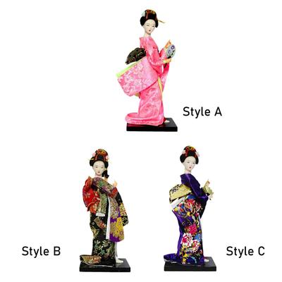 Japanese Kimono Doll Figure Centerpiece Desk Ornament Collectible Statue Lady