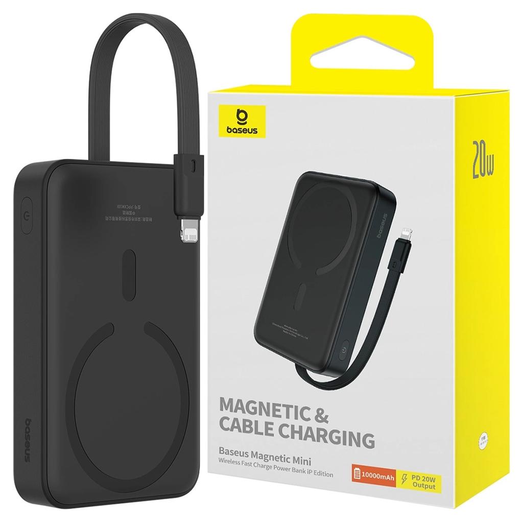 Powerbank Magnetyczny Baseus Magnetic Mini 10000Mah, Lightning 20W Magsafe (Czarny)